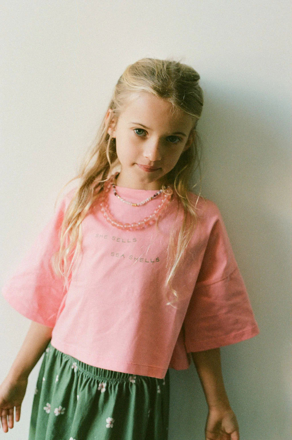 Sea Shells Crop Tee - Peony