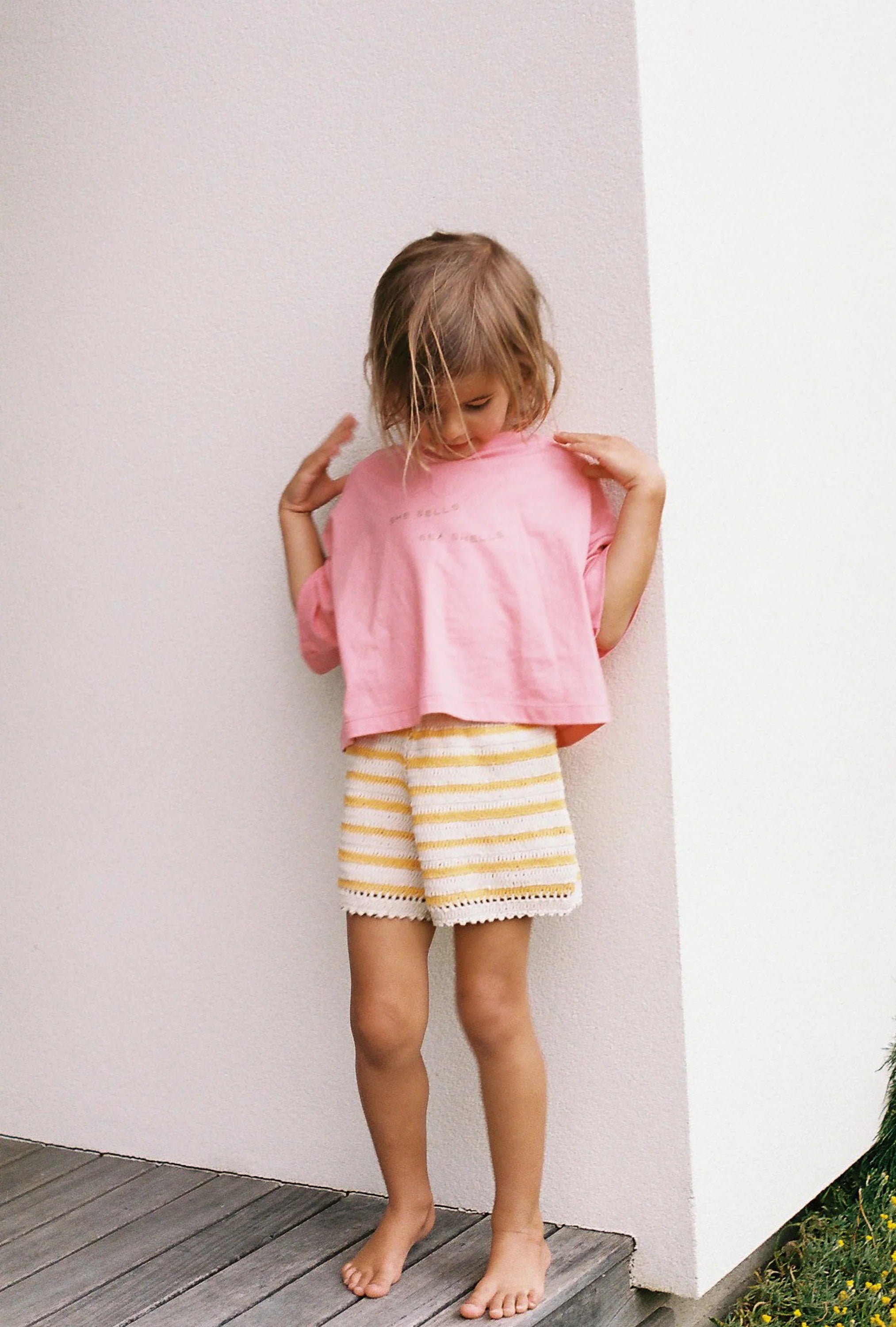 Sea Shells Crop Tee - Peony