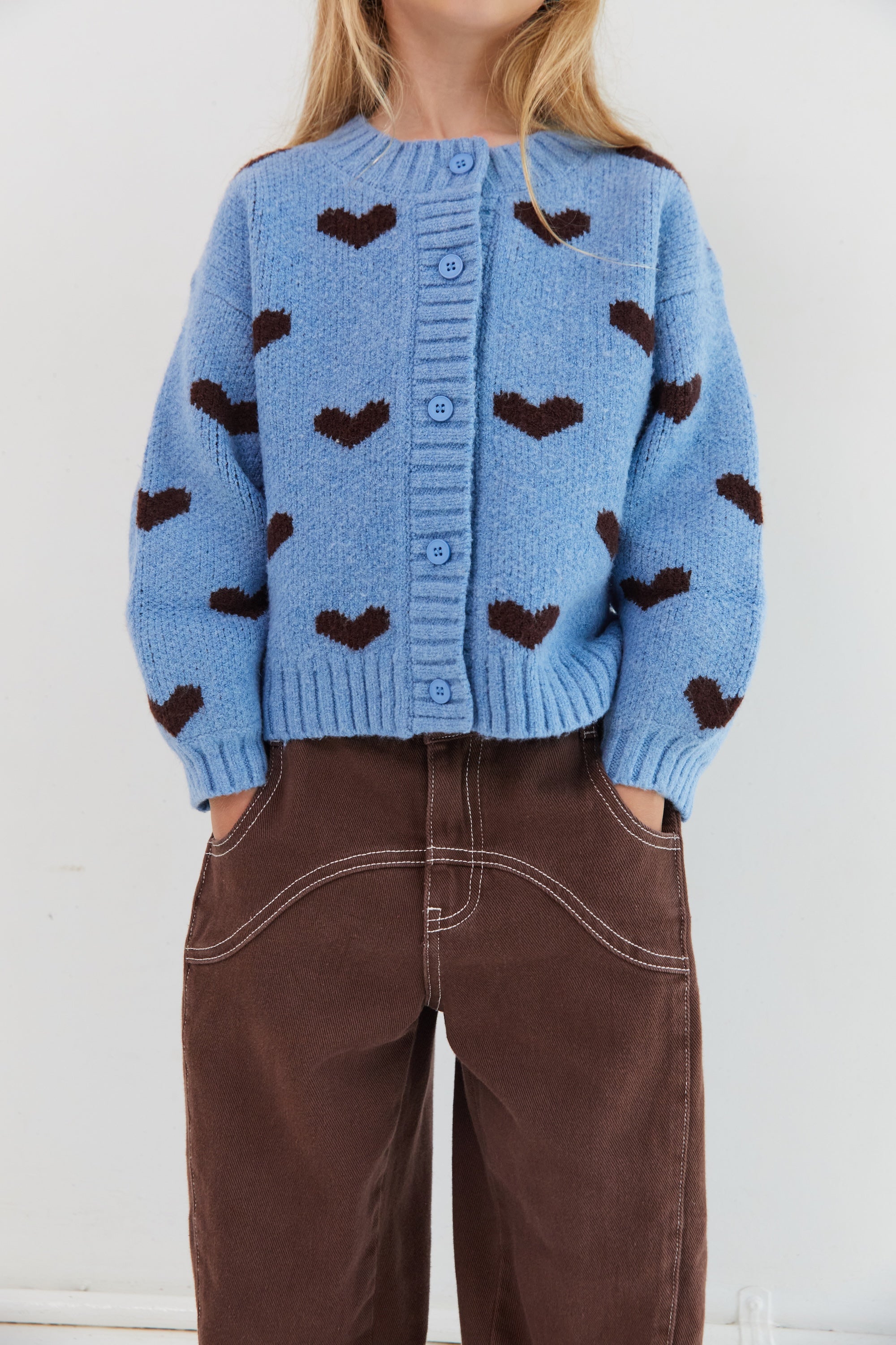 JNR Sweetheart Cardigan - Hearts