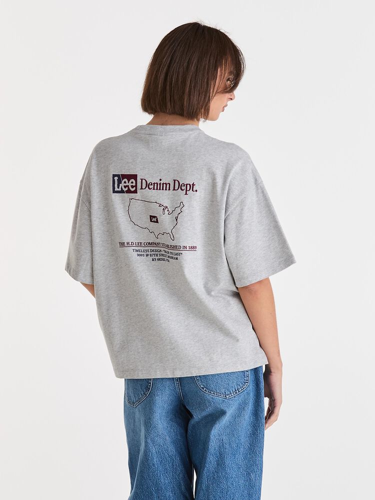 Map Dept Boxy Tee - Mid Grey