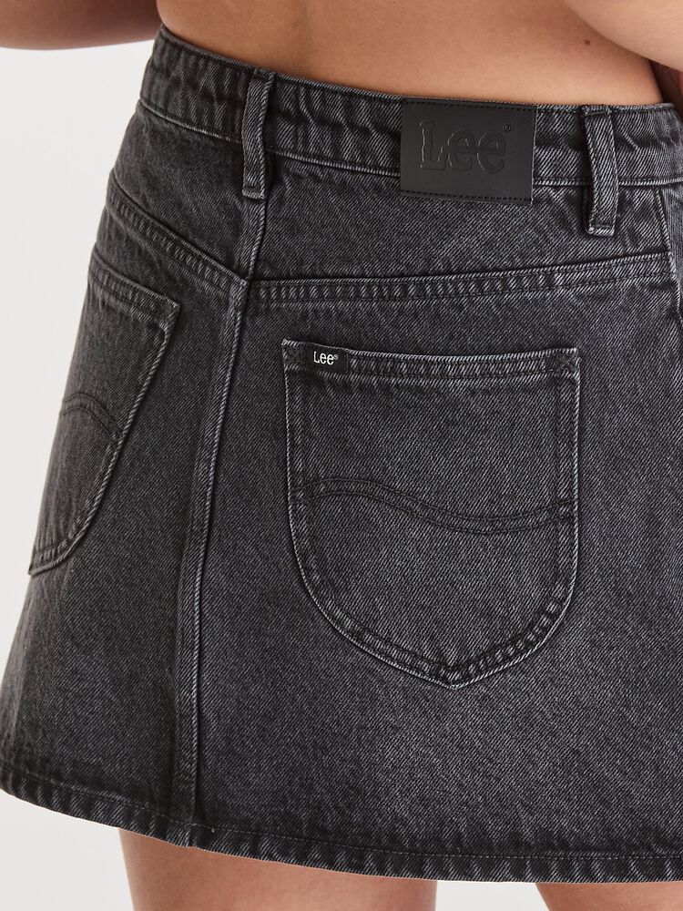 Relaxed Mini Skirt - Smoked Black