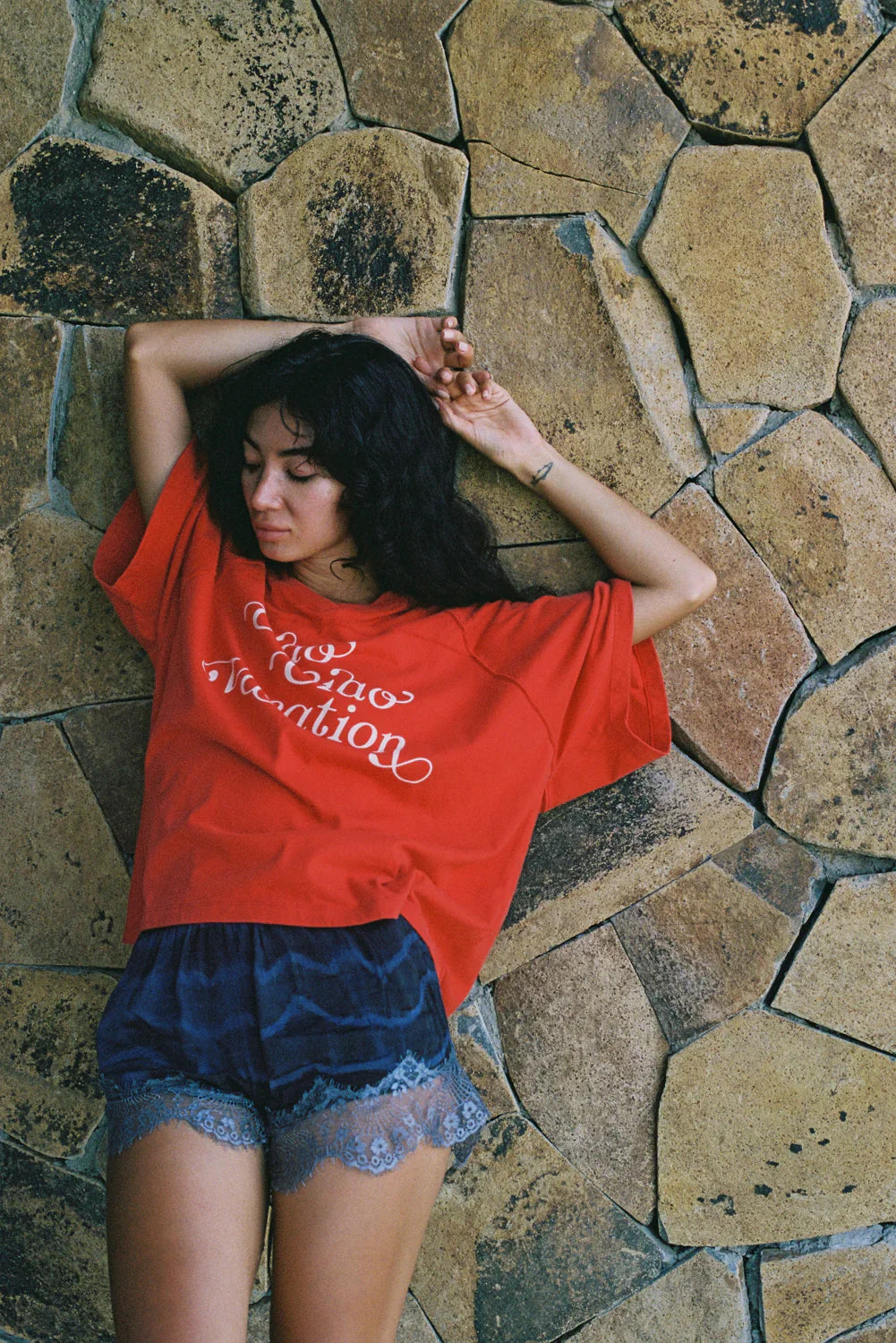 Vacay Crop Tee - Cherry