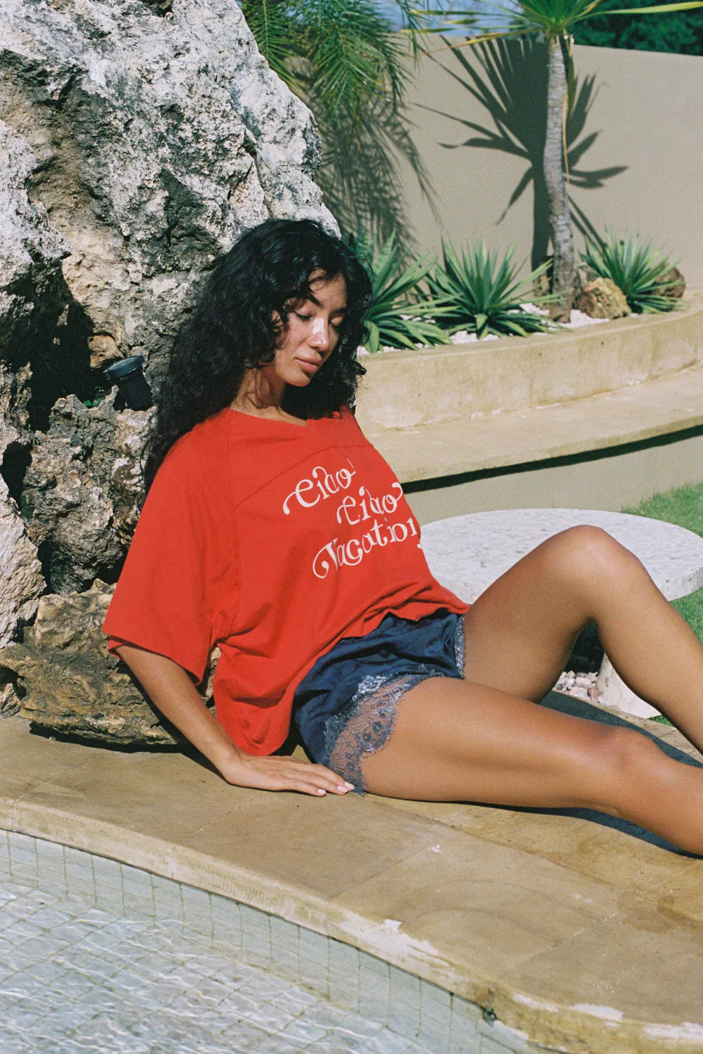 Vacay Crop Tee - Cherry