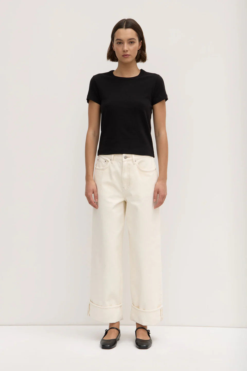 Lyla Cap Sleeve Tee - Black