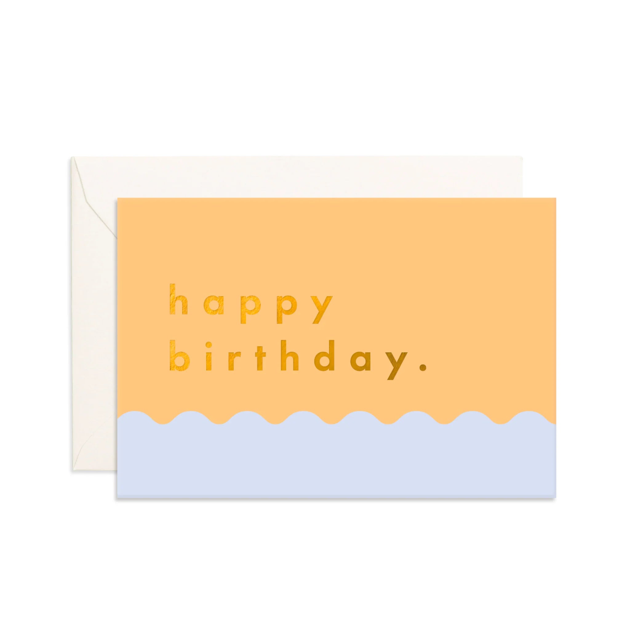 Fox & Fallow Birthday Tangerine Ripple Mini Greeting Card