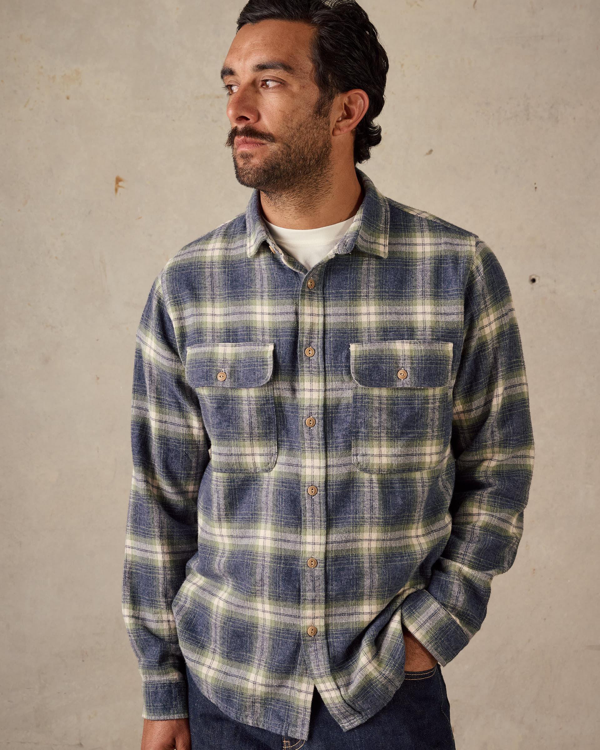 Twin Pocket Flannel Shirt - Blue