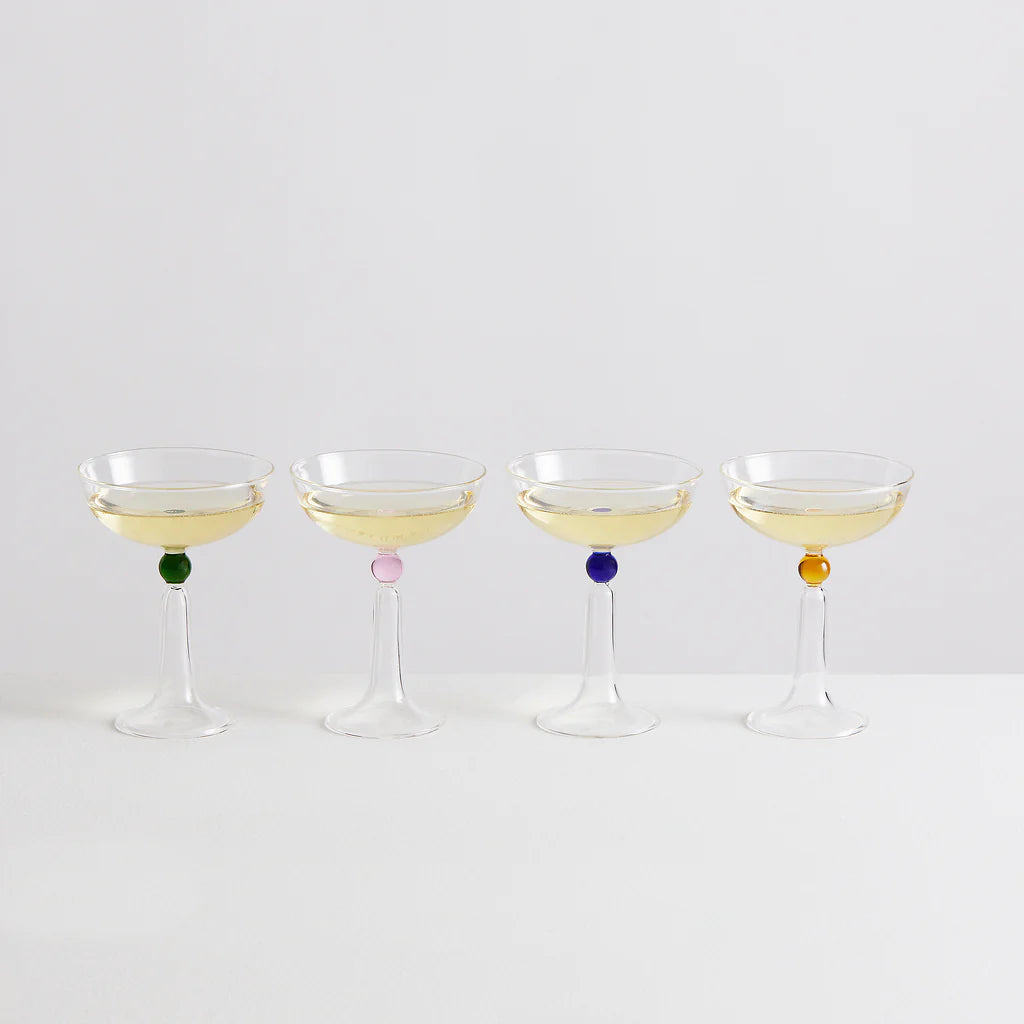 Set of 4 Tassel Champagne Coupes