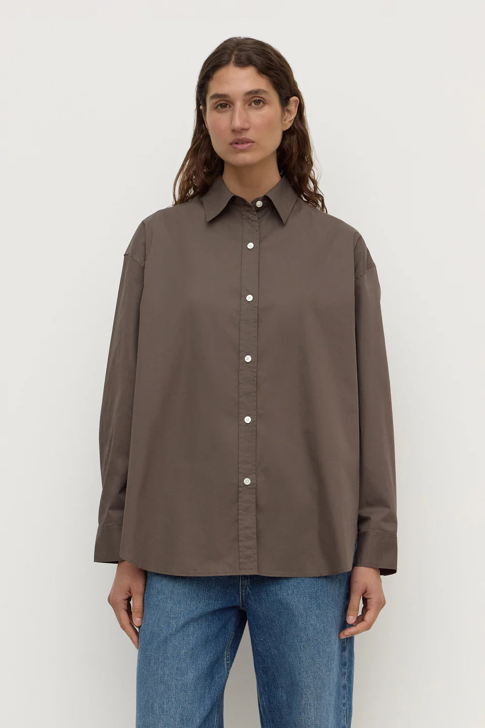 Marigold Poplin Shirt - Bark