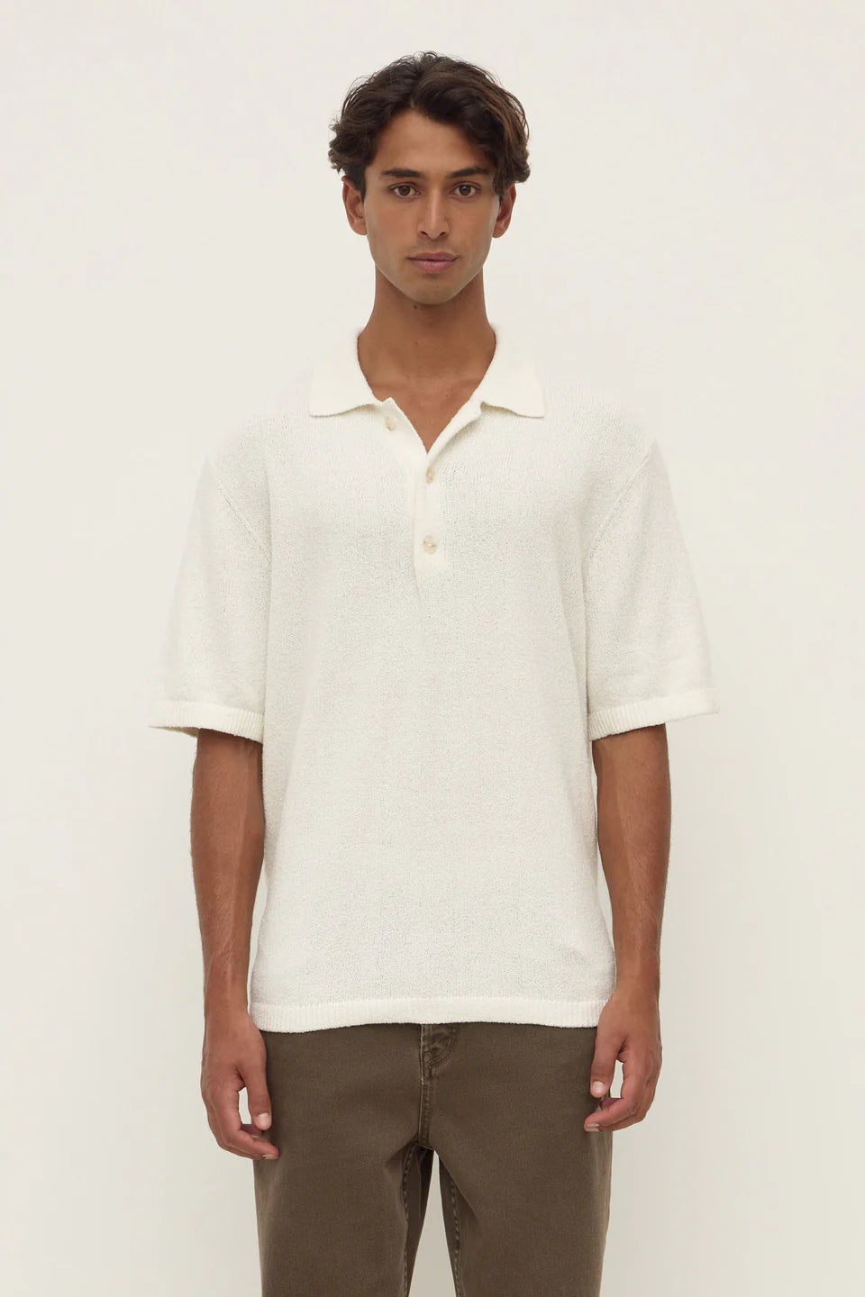Martin Knit Polo - Cream