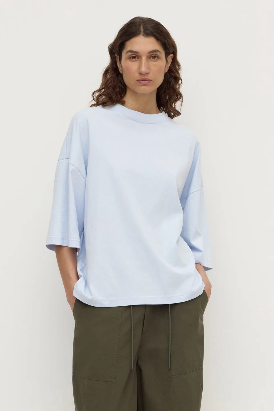 Max Cotton Oversized Tee – Powder Blue