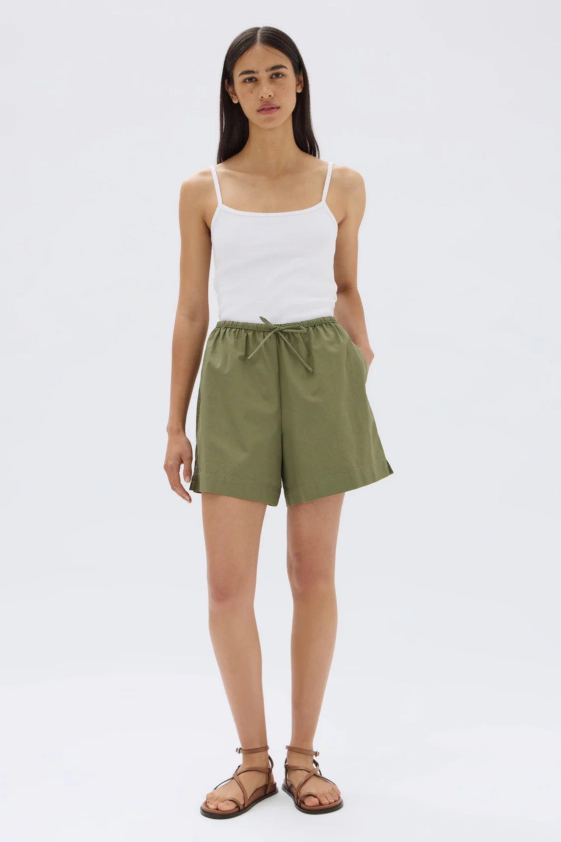 Philipa Poplin Short - Pandan