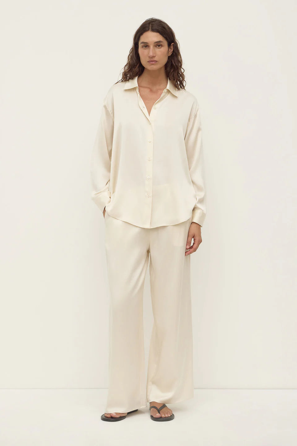 Pippa Silk Pant - Cream