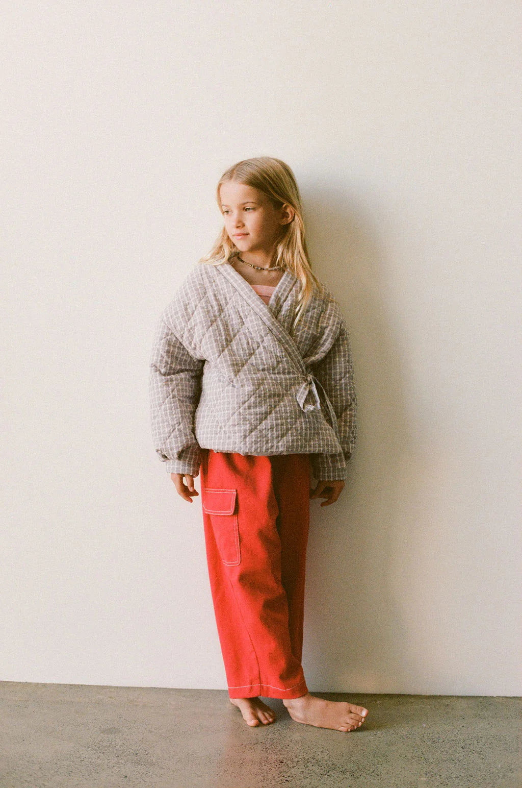 Quilted Jacket - Mauve Plaid