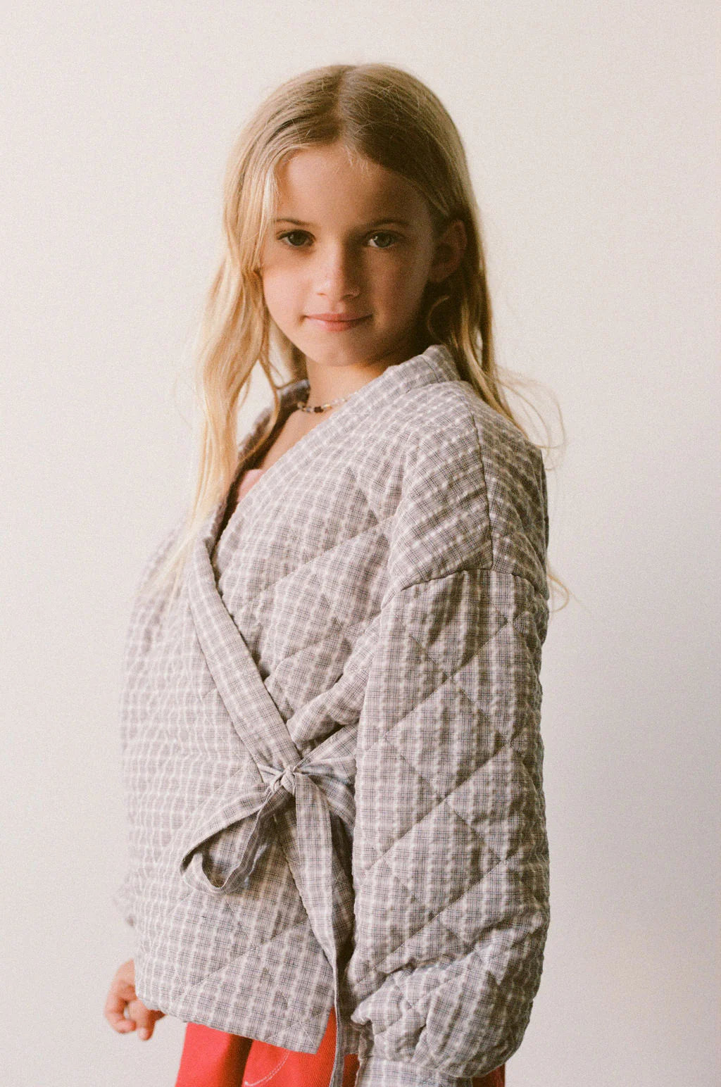 Quilted Jacket - Mauve Plaid
