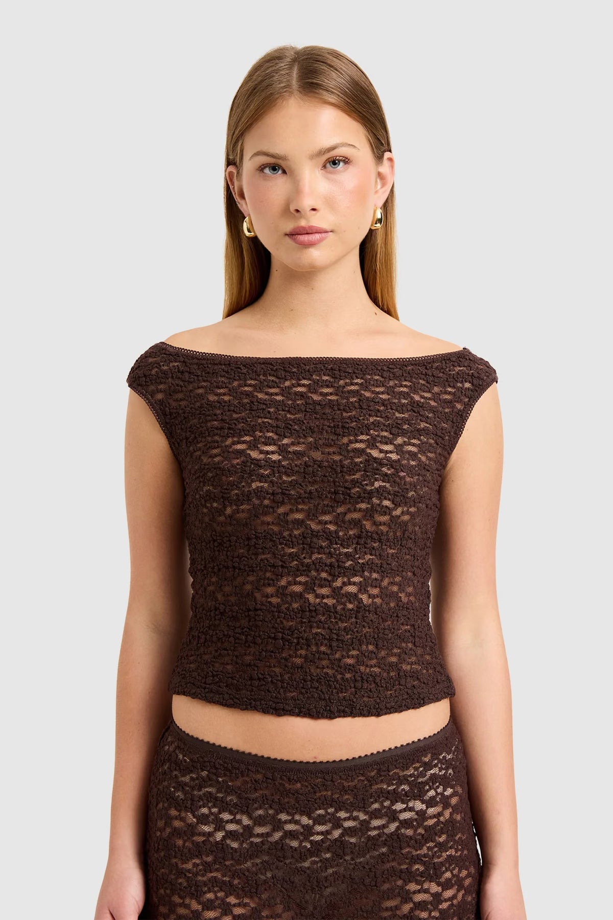 Rosalie Lace Top - Chocolate