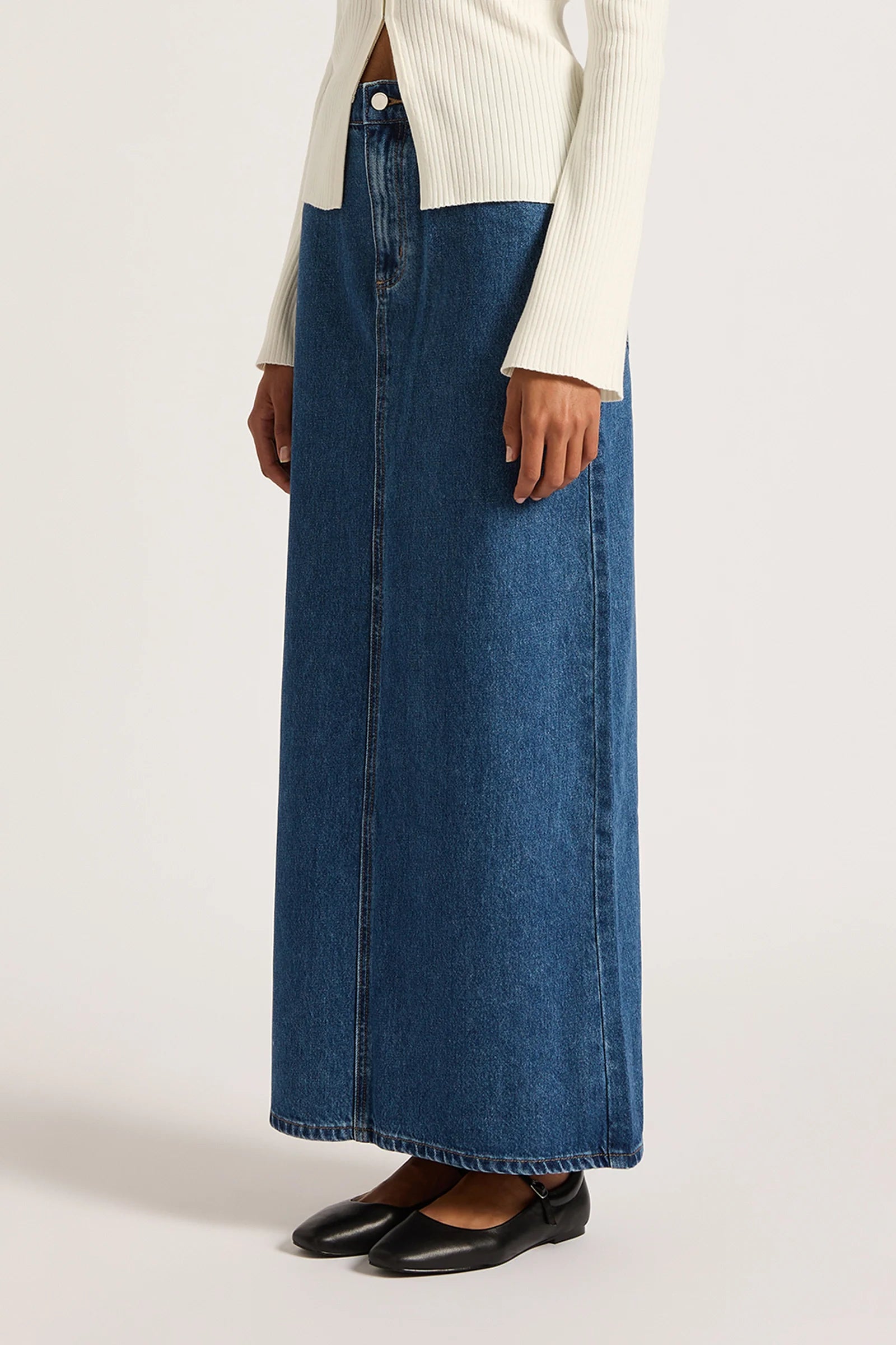 Nude Lucy Organic Denim Maxi Skirt - Vintage Blue Sale price