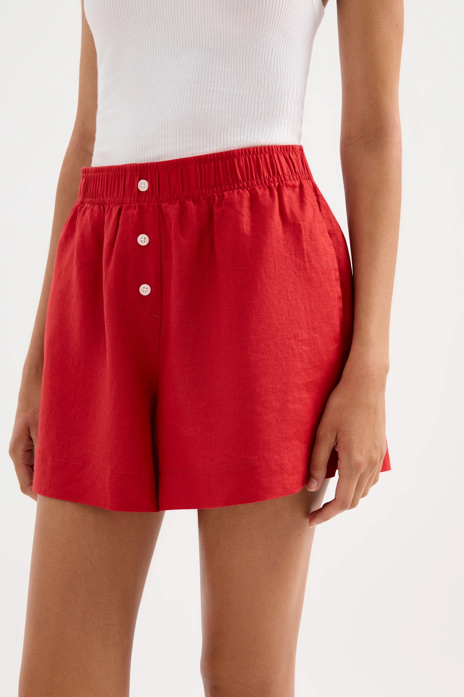 Lounge Linen Short - Vermillion