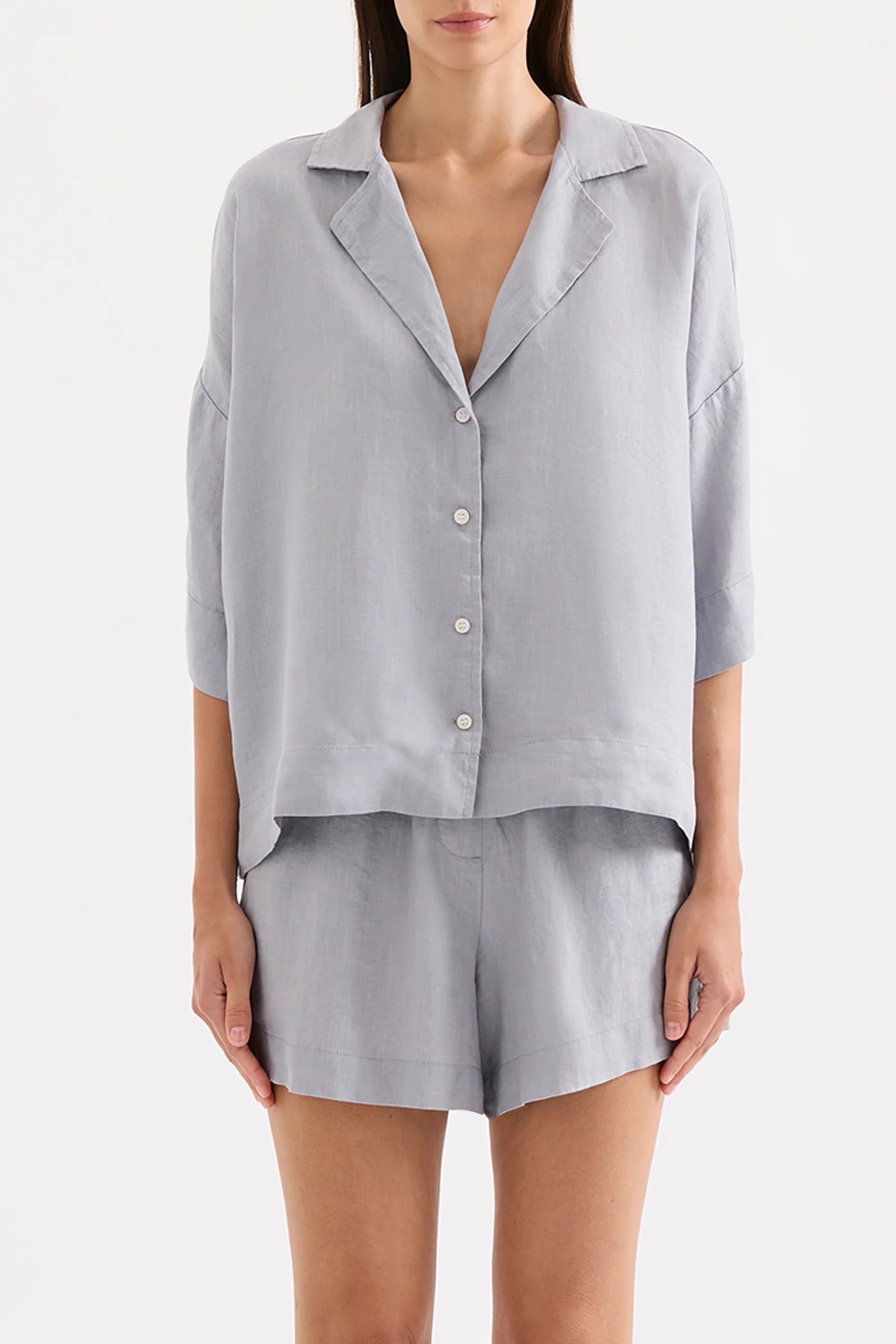 Lounge Linen Shirt - Cloud