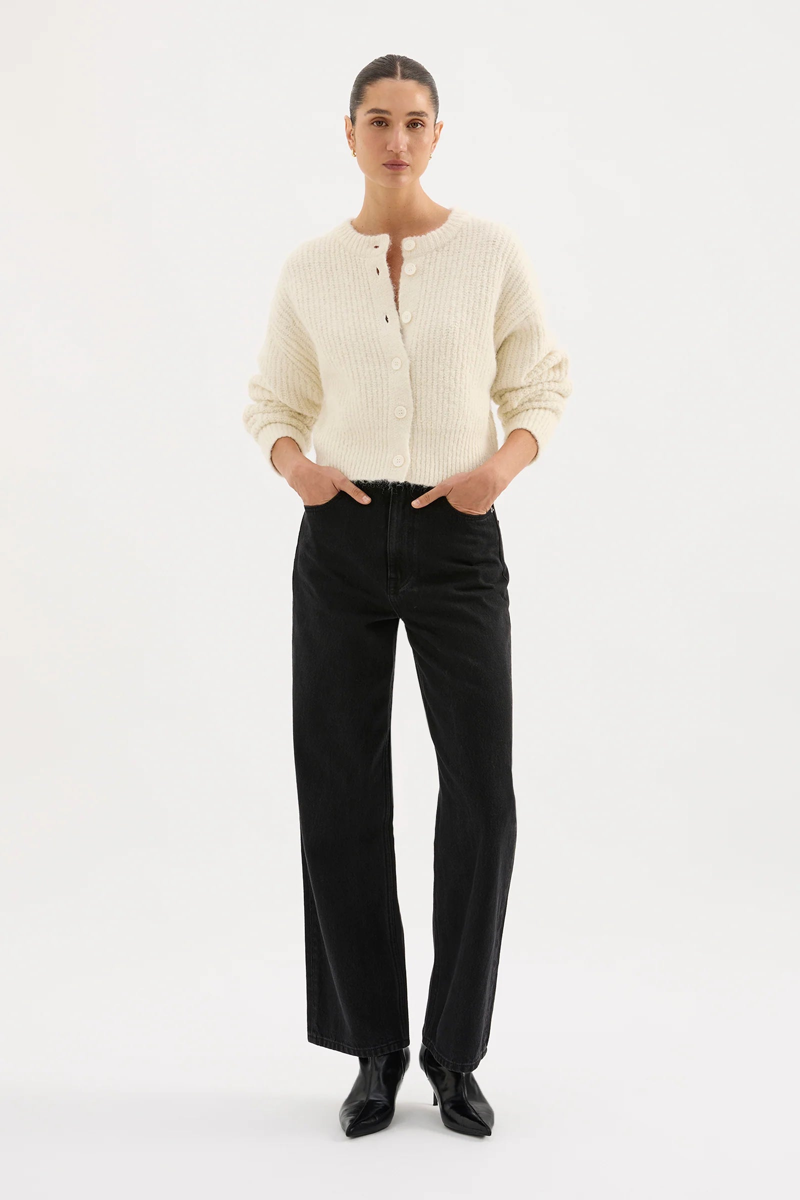 Nixon Cropped Cardigan - Ivory