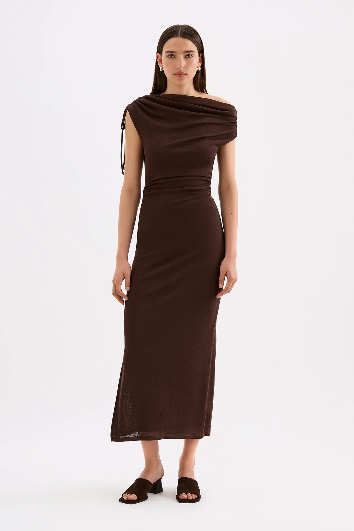 Lani Mesh Maxi Dress - Chocolate