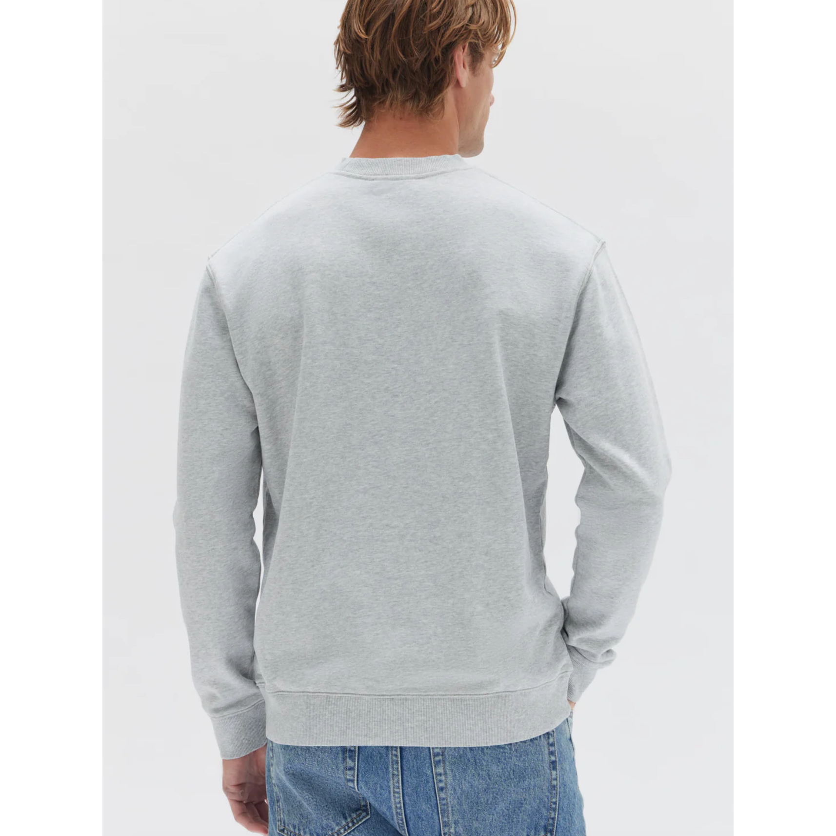 Assembly Label Mens Stacked Crew Grey Marle