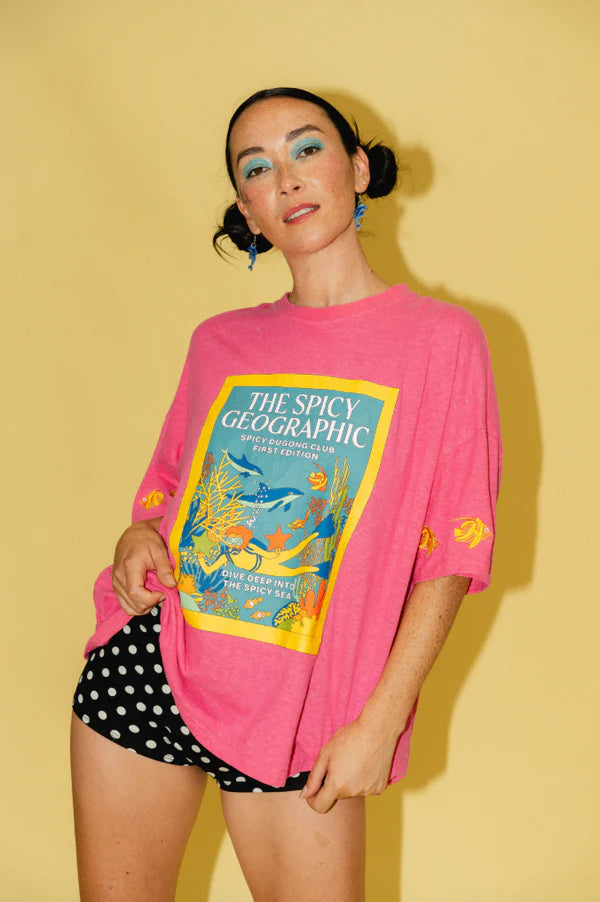 Spicy Geo Tee - Pink