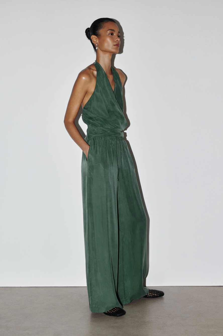 Leon Cupro Pant - Emerald