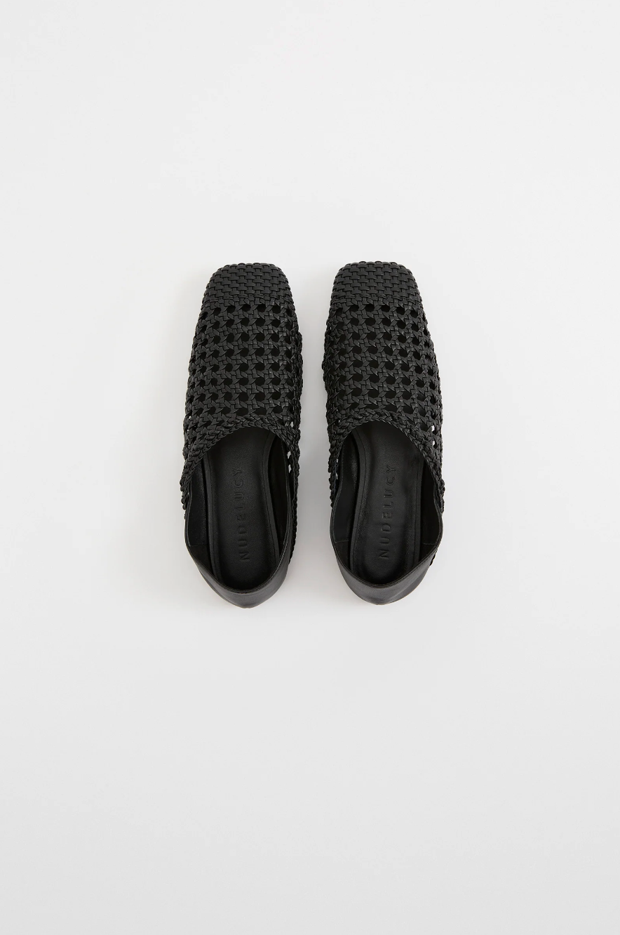 Etta Crochet Flat - Black