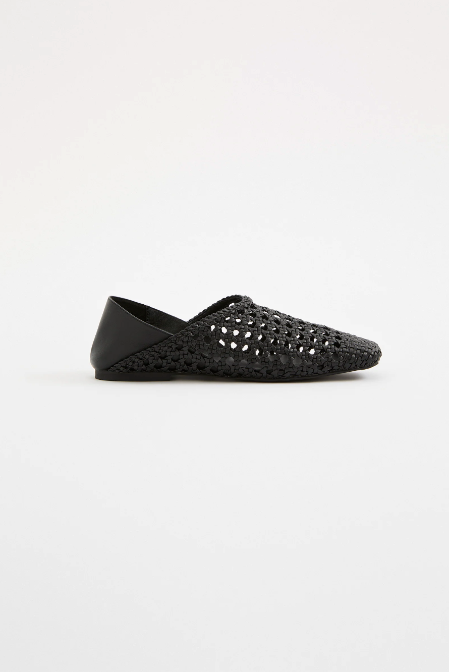 Etta Crochet Flat - Black