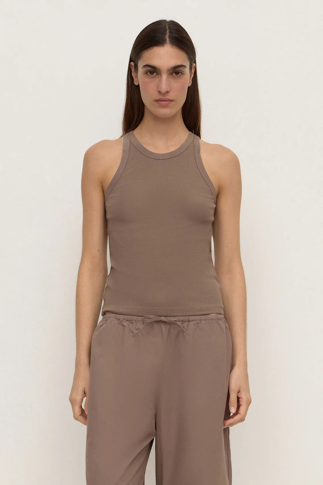 Tabitha Rib Tank – Dark Sand