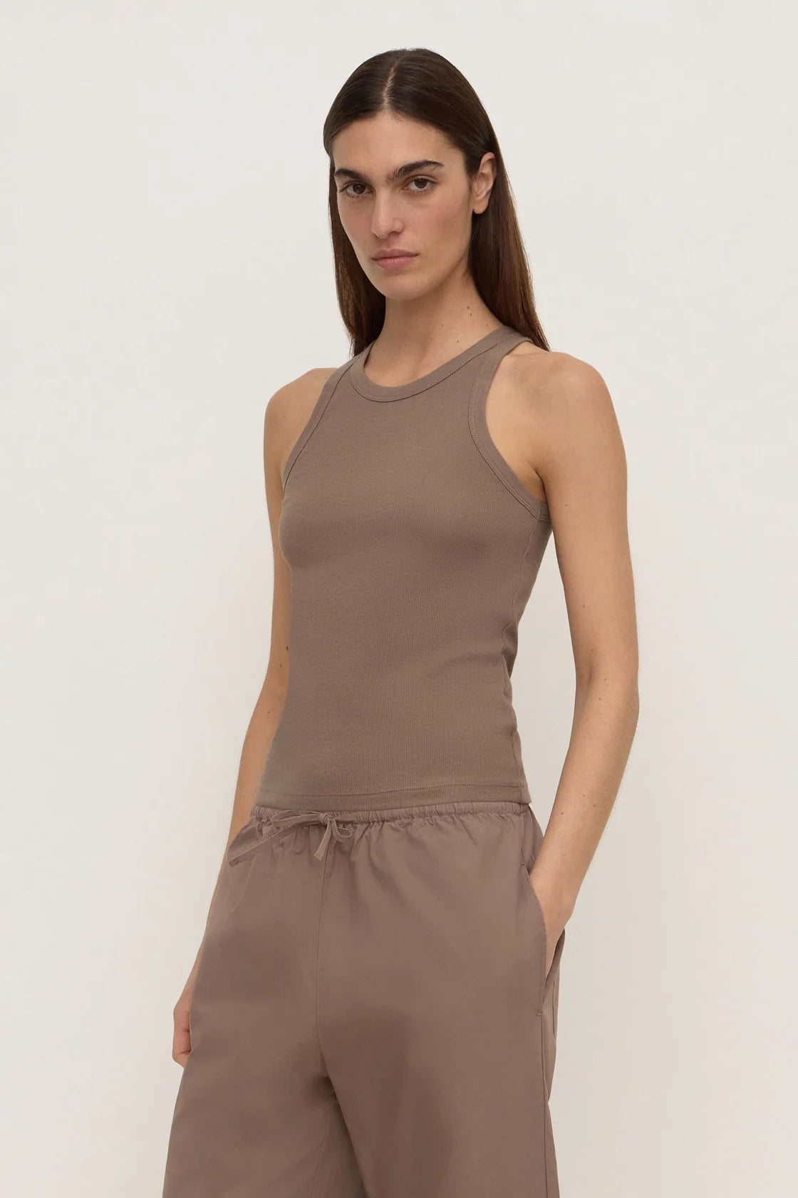 Tabitha Rib Tank – Dark Sand