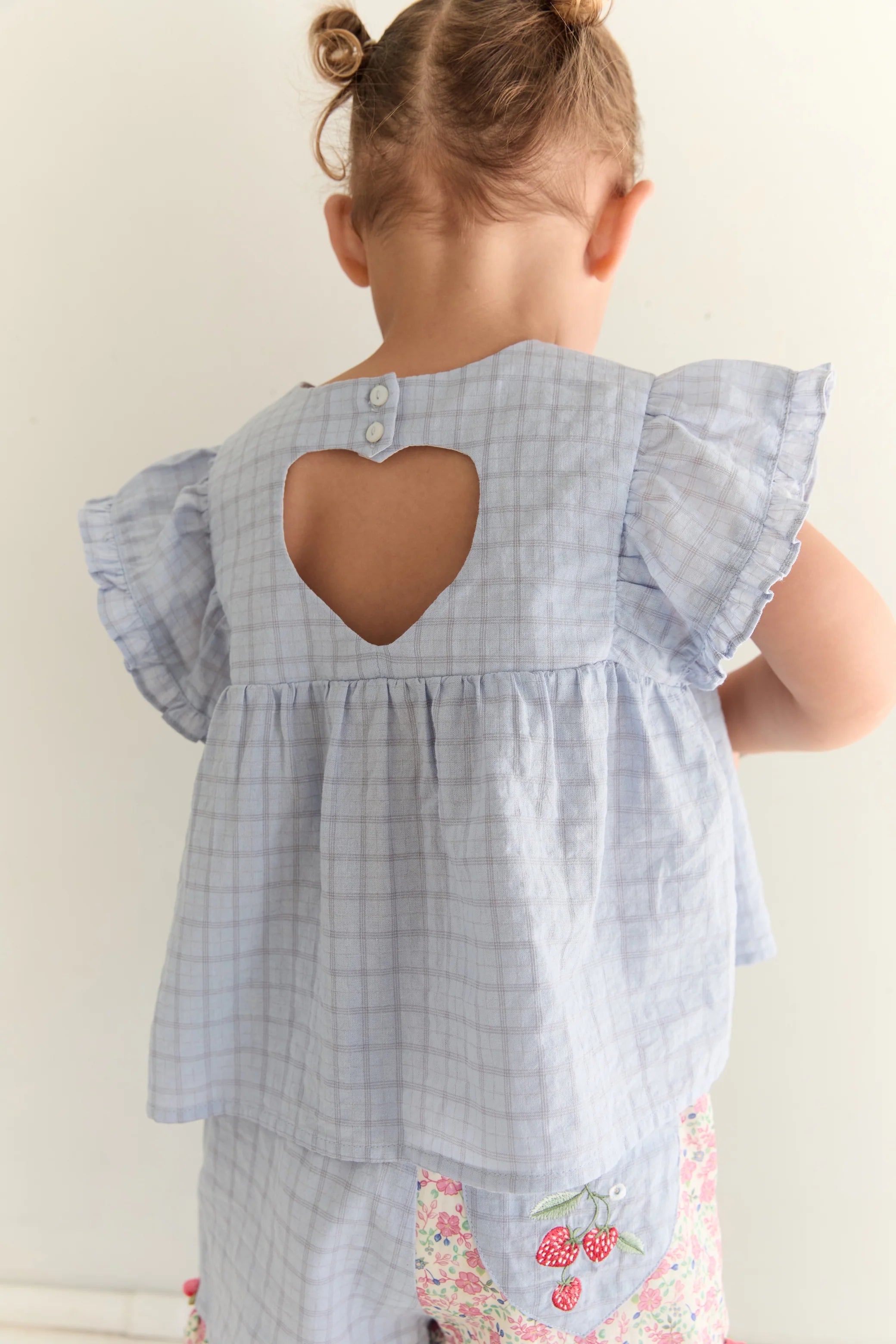 Daisy Blouse - Sky Gingham