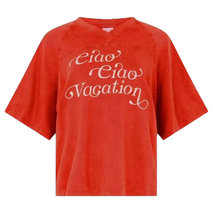 Vacay Crop Tee - Cherry