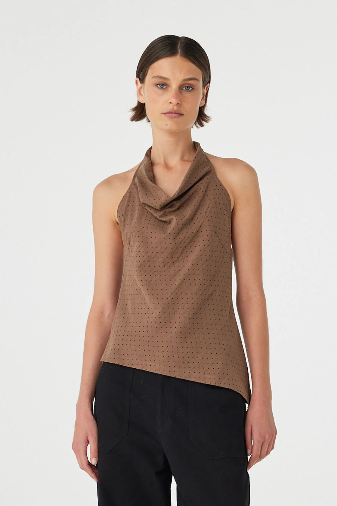 Alessia Top - Choc Polka Dot
