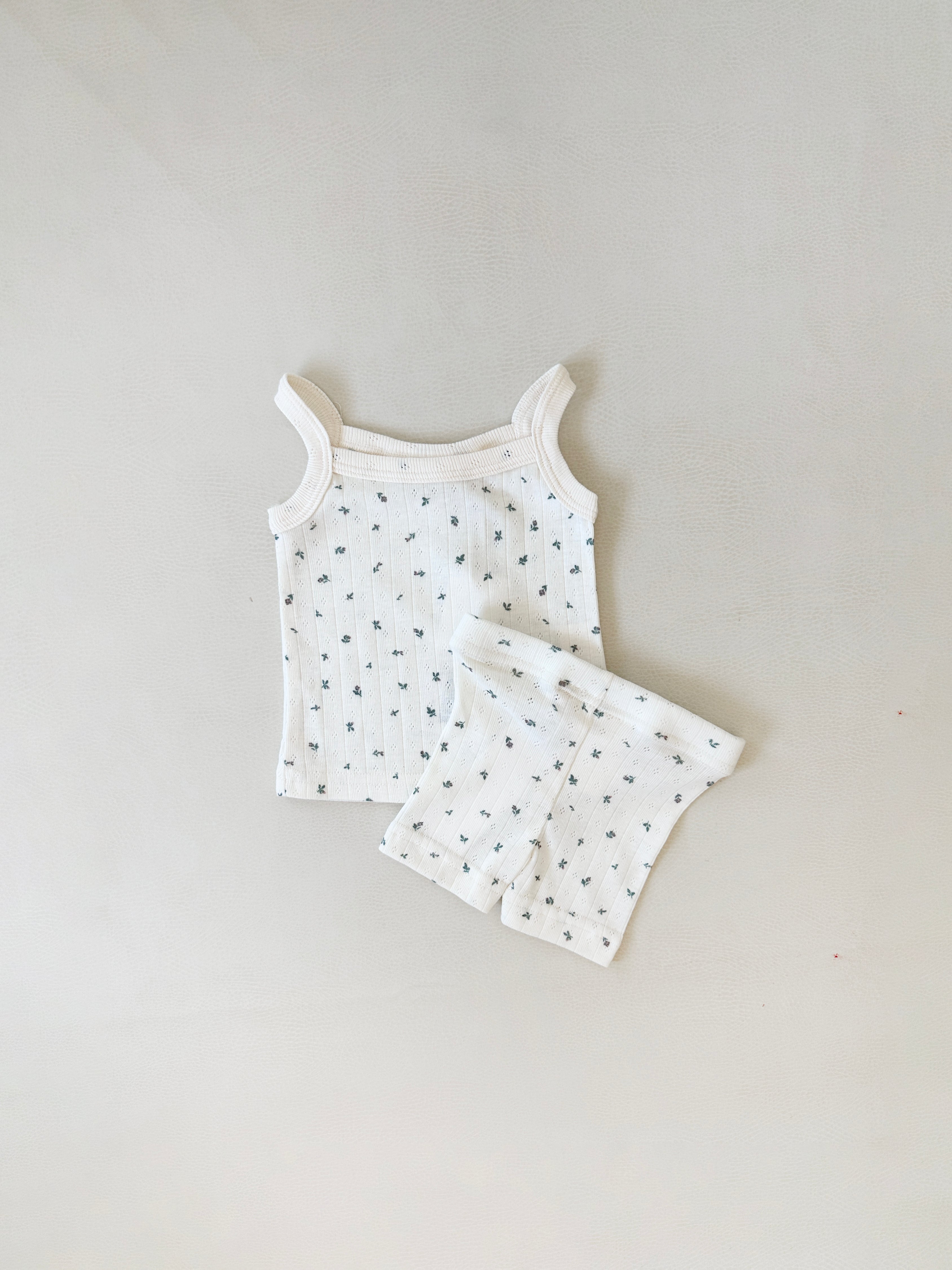 Vivi Rib Pointelle Set - Floral