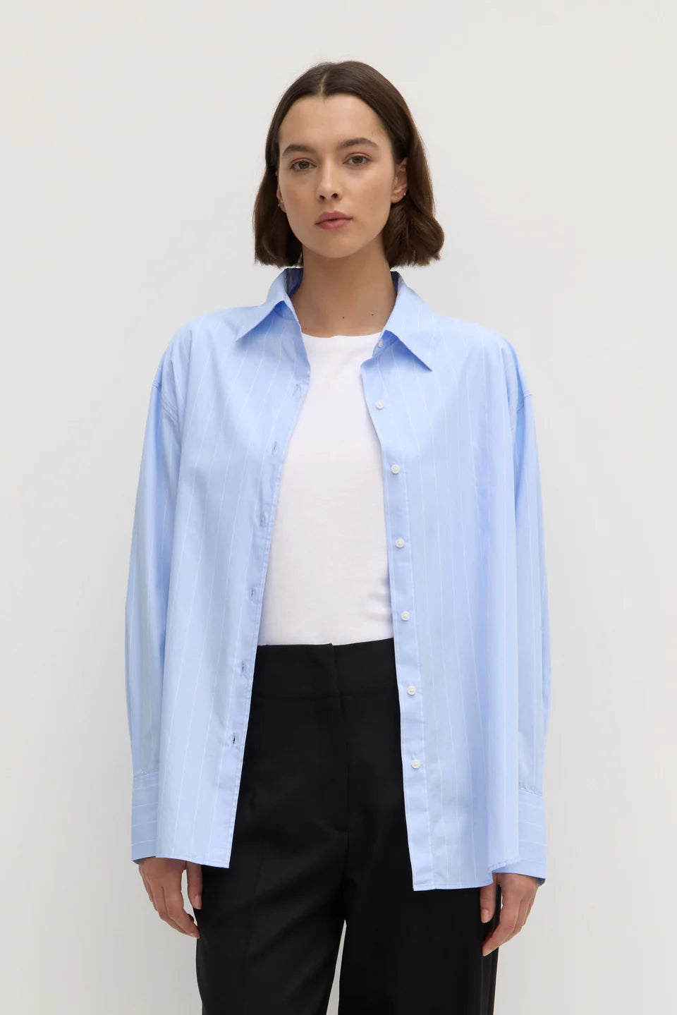 Womens Otis Poplin Stripe Shirt - Bahama & White