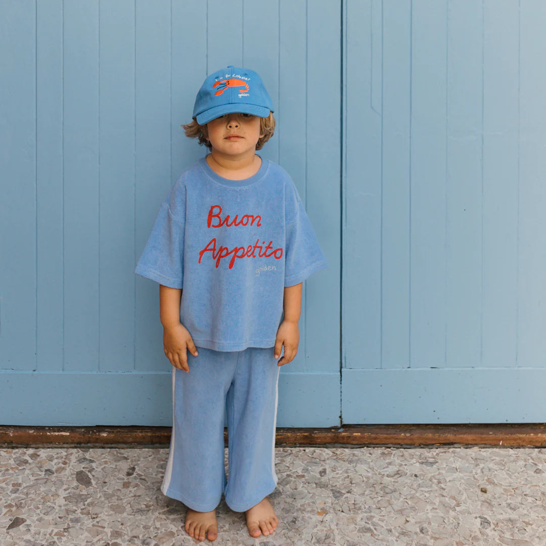 Buon Appetito Mid Sleeve T-Shirt - Pool Blue