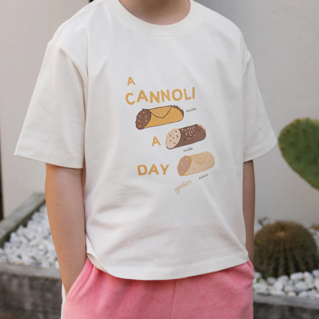 Cannoli Mid Sleeve T-Shirt - Buttercream