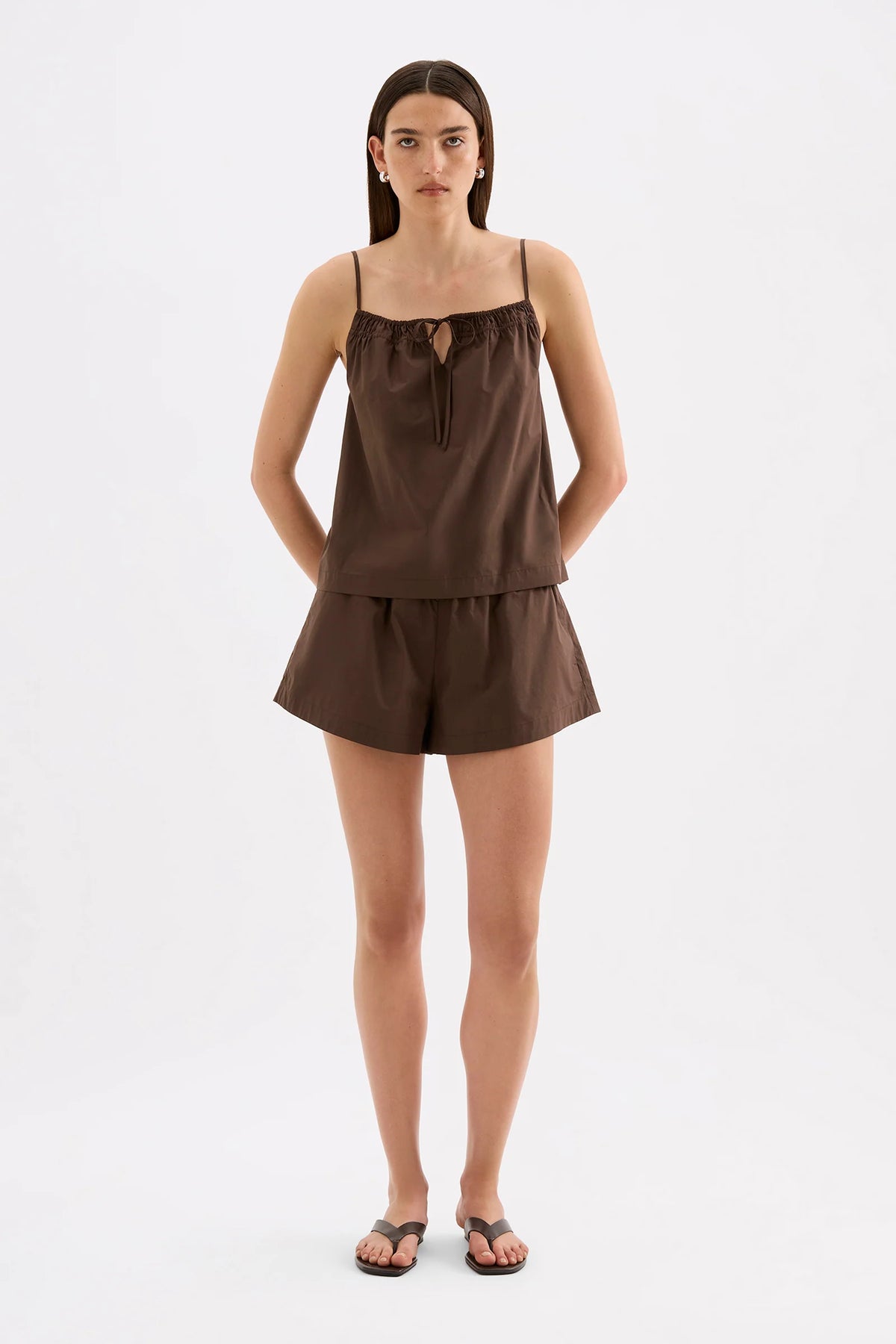 Cerie Poplin Short - Chocolate