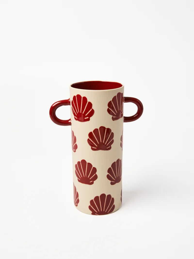 Griffe Tall Vase - Burgundy Shell