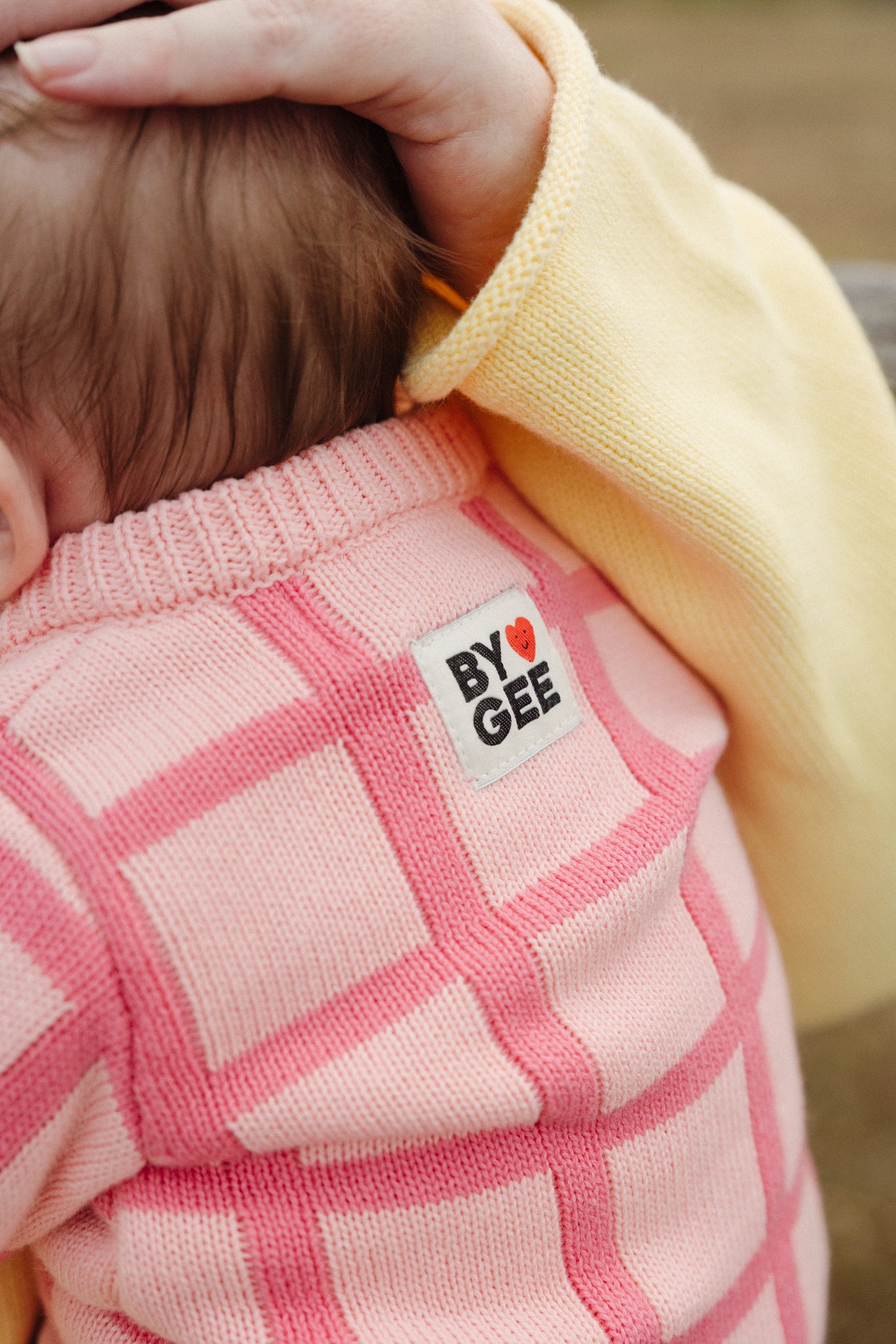 Check Knit Romper - Peony