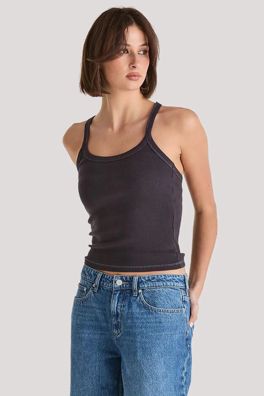 Lee Asymm Cami Charcoal