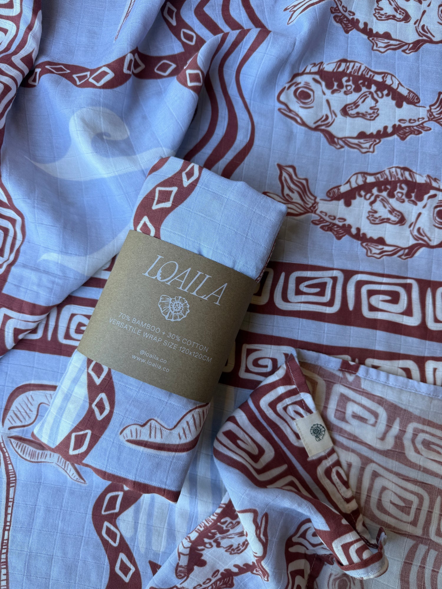 Bamboo & Cotton Wrap - Island Fish