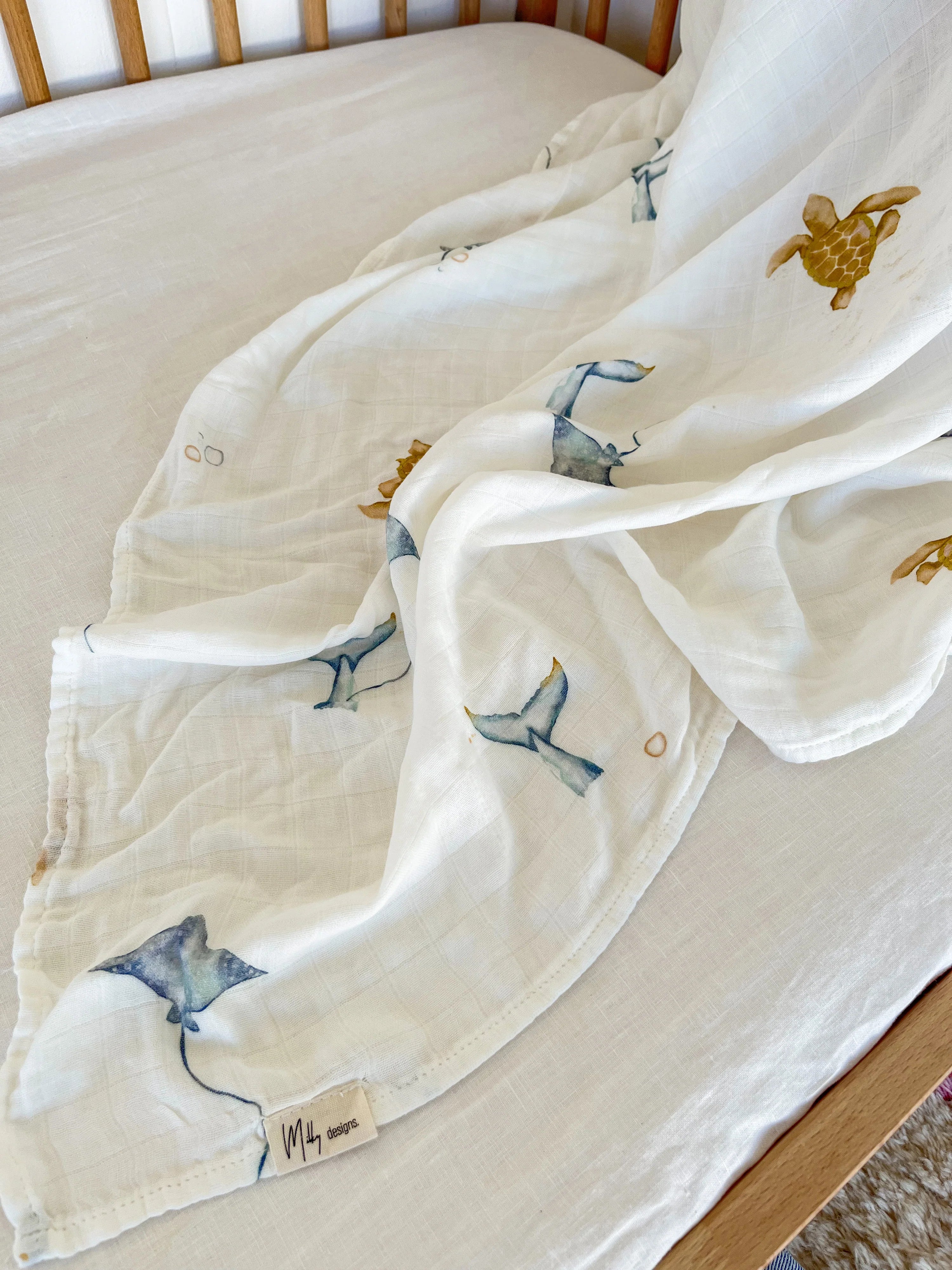 Bamboo & Cotton Wrap - Sea Creatures