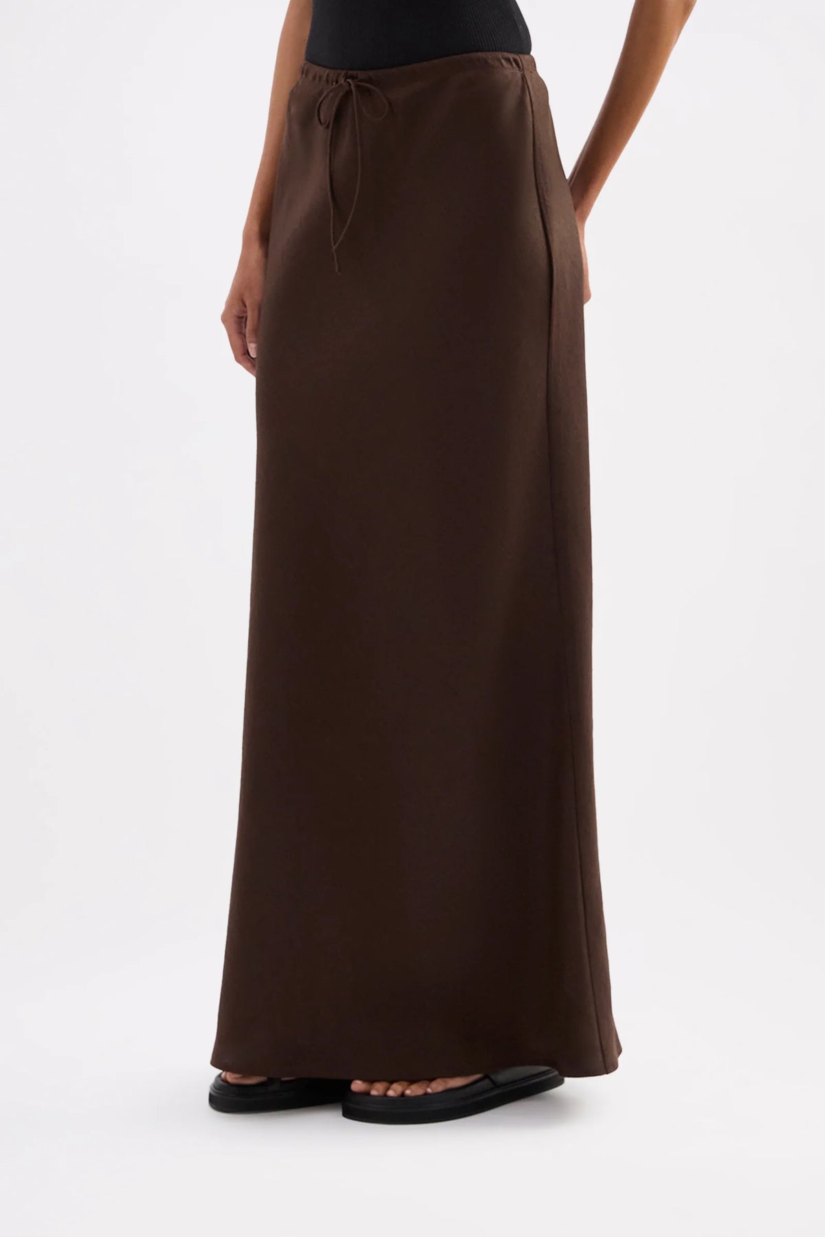 Amani Linen Skirt - Chocolate