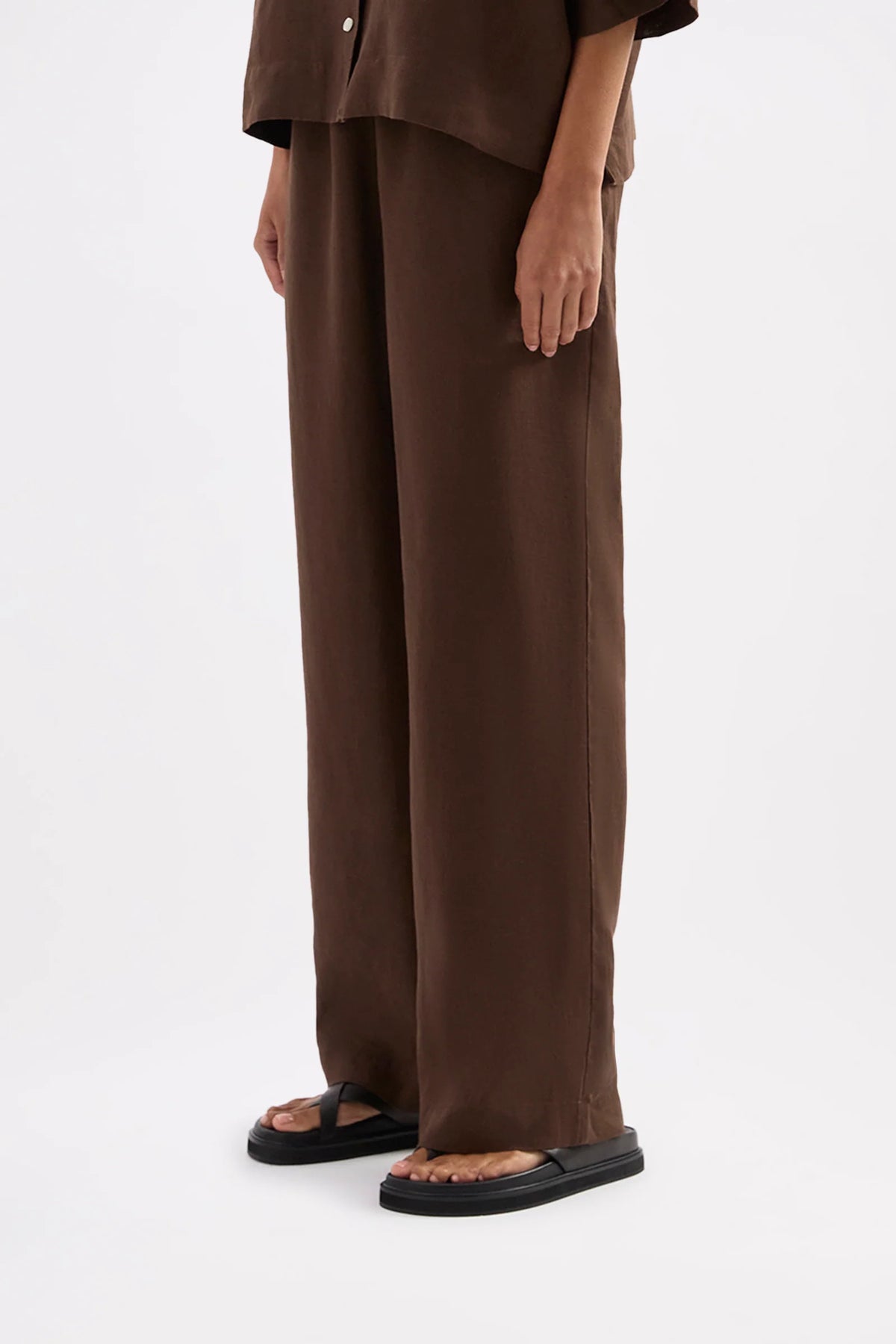 Lounge Linen Pant - Chocolate