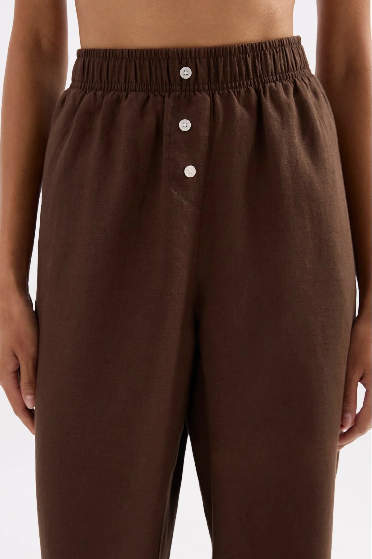 Lounge Linen Pant - Chocolate