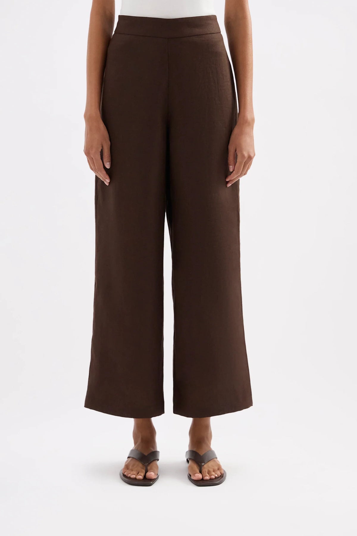 Thilda Linen Culotte - Chocolate