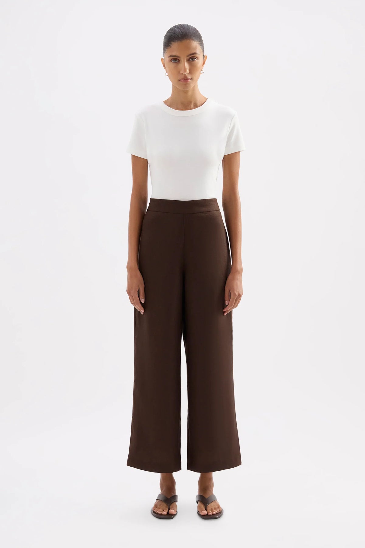 Thilda Linen Culotte - Chocolate