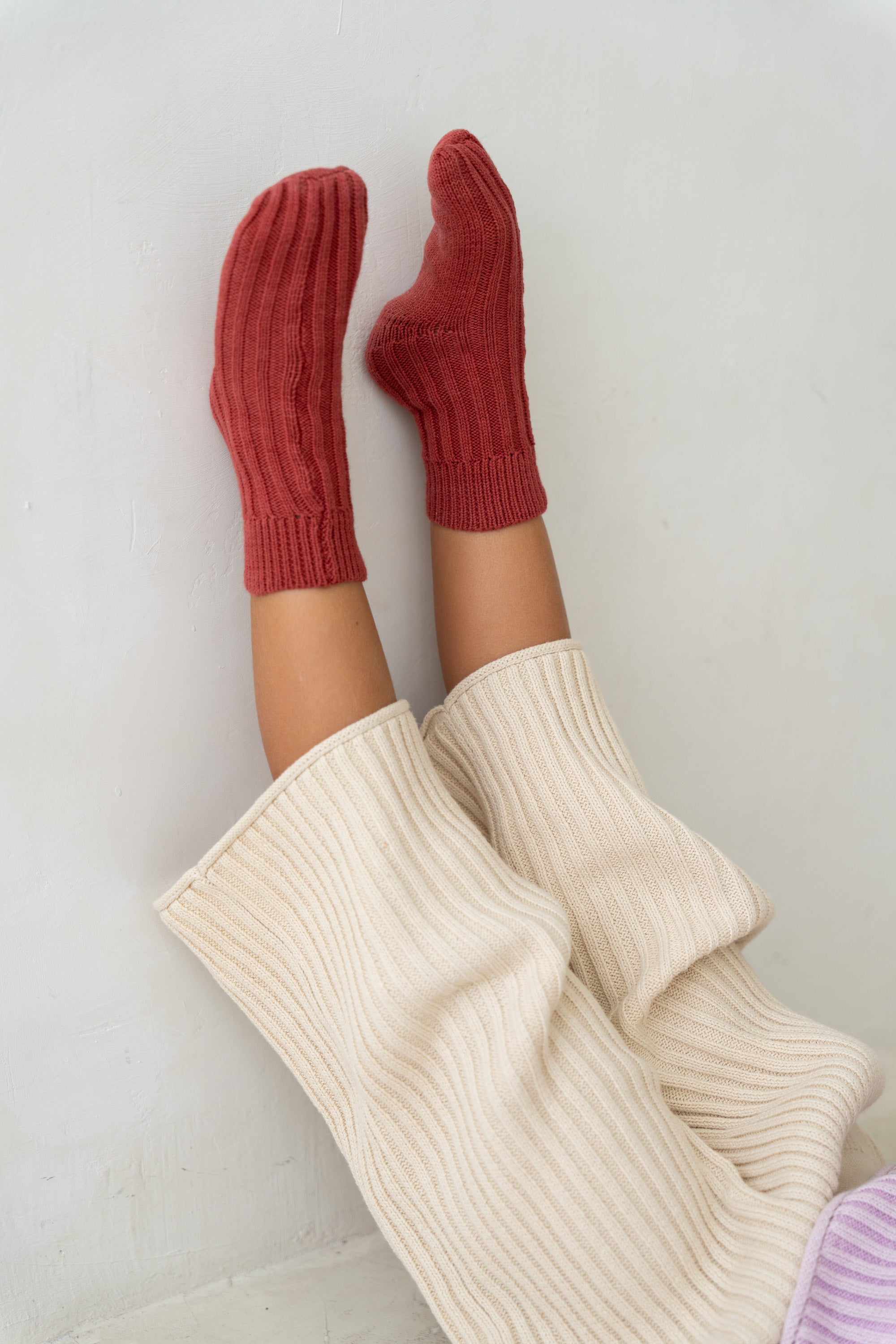 Knit Socks - Brick